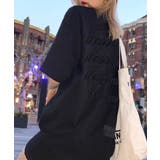 ブラック | ぷっくりとしたロゴがPOPなデザイン Tシャツ ロゴエンボス加工 | Riff