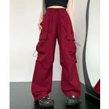 レッド | カーゴパンツ ドロスト付き パラシュートパンツ | Riff