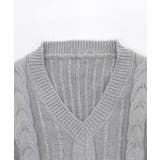 ケーブルニットミニワンピース ケーブル編み Vネック | Riff | 詳細画像20 