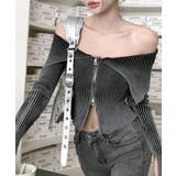 オフショルダー前ZIPトップス ニット オフショル | Riff | 詳細画像10 