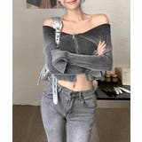 オフショルダー前ZIPトップス ニット オフショル | Riff | 詳細画像11 