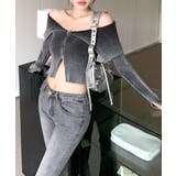 オフショルダー前ZIPトップス ニット オフショル | Riff | 詳細画像13 