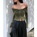 オフショルダー前ZIPトップス ニット オフショル | Riff | 詳細画像19 