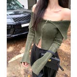 オフショルダー前ZIPトップス ニット オフショル | Riff | 詳細画像20 