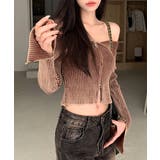 オフショルダー前ZIPトップス ニット オフショル | Riff | 詳細画像4 