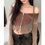 オフショルダー前ZIPトップス ニット オフショル | Riff | 詳細画像5 