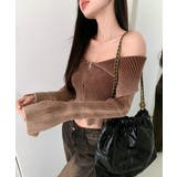 オフショルダー前ZIPトップス ニット オフショル | Riff | 詳細画像7 