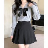 リボン付きVネックカーディガン ニットカーディガン パフスリーブ | Riff | 詳細画像14 