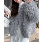 グレー | フェイクファーコート ミドル丈 ジャケット | Riff