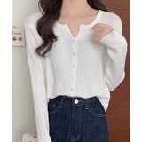 ラウンドネックリブカーディガン リブ編み ショート丈 | Riff | 詳細画像3 