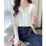 ラウンドネックリブカーディガン リブ編み ショート丈 | Riff | 詳細画像4 