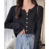 ラウンドネックリブカーディガン リブ編み ショート丈 | Riff | 詳細画像9 