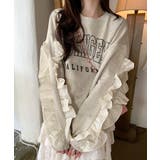 袖フリルロゴトレーナー スウェット ショート丈 | Riff | 詳細画像6 