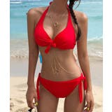 レッド | [2点セット] ホルターネックビキニ クロスデザイン | Riff