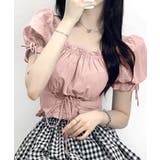 袖リボンスクエアネックトップス レースアップ パフスリーブ | Riff | 詳細画像28 