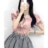 袖リボンスクエアネックトップス レースアップ パフスリーブ | Riff | 詳細画像29 