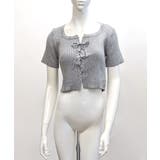 レースアップ半袖リブニット クロップド丈 リブ編み | Riff | 詳細画像29