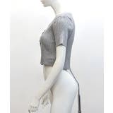 レースアップ半袖リブニット クロップド丈 リブ編み | Riff | 詳細画像30