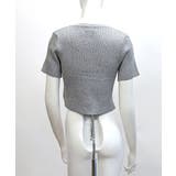 レースアップ半袖リブニット クロップド丈 リブ編み | Riff | 詳細画像31