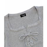 レースアップ半袖リブニット クロップド丈 リブ編み | Riff | 詳細画像32