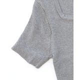 レースアップ半袖リブニット クロップド丈 リブ編み | Riff | 詳細画像33