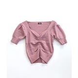 シャーリング半袖サマーニット ハートネック パフスリーブ | Riff | 詳細画像34