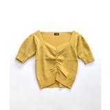 シャーリング半袖サマーニット ハートネック パフスリーブ | Riff | 詳細画像36