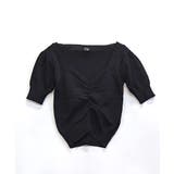 シャーリング半袖サマーニット ハートネック パフスリーブ | Riff | 詳細画像37