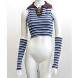 アームウォーマー付き トップス ボーダー | Riff | 詳細画像19 