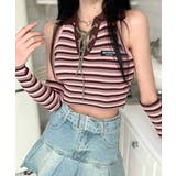 ピンク | アームウォーマー付き トップス ボーダー | Riff