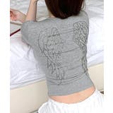 グレー | ロゴラインストーン Tシャツ ロゴプリント | Riff