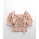 オフショルダーシャーリングトップス フリル パフスリーブ | Riff | 詳細画像24