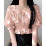 オフショルダーシャーリングトップス フリル パフスリーブ | Riff | 詳細画像12