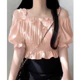 オフショルダーシャーリングトップス フリル パフスリーブ | Riff | 詳細画像14