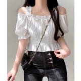 オフショルダーシャーリングトップス フリル パフスリーブ | Riff | 詳細画像21