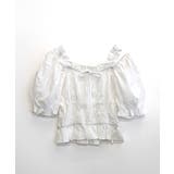 オフショルダーシャーリングトップス フリル パフスリーブ | Riff | 詳細画像25