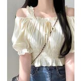 オフショルダーシャーリングトップス フリル パフスリーブ | Riff | 詳細画像4