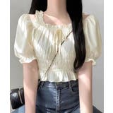 オフショルダーシャーリングトップス フリル パフスリーブ | Riff | 詳細画像6