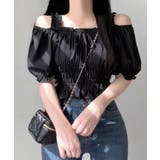 オフショルダーシャーリングトップス フリル パフスリーブ | Riff | 詳細画像8