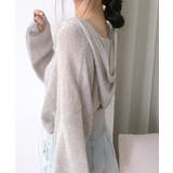 シアーニットカーディガン ボタンフード ショート丈 | Riff | 詳細画像12 