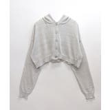 シアーニットカーディガン ボタンフード ショート丈 | Riff | 詳細画像16 