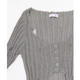 前ボタンダメージニット カーディガン ニットカーデ | Riff | 詳細画像23 