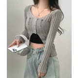 前ボタンダメージニット カーディガン ニットカーデ | Riff | 詳細画像3 