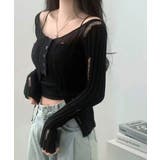 前ボタンダメージニット カーディガン ニットカーデ | Riff | 詳細画像8 