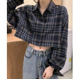 チェック柄ショート丈シャツ クロップド丈 ゆるシャツ | Riff | 詳細画像12 