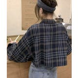 チェック柄ショート丈シャツ クロップド丈 ゆるシャツ | Riff | 詳細画像13 