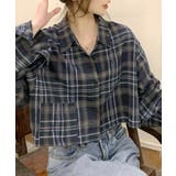 チェック柄ショート丈シャツ クロップド丈 ゆるシャツ | Riff | 詳細画像17 