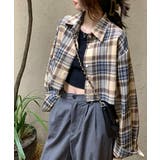 チェック柄ショート丈シャツ クロップド丈 ゆるシャツ | Riff | 詳細画像3 
