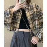 チェック柄ショート丈シャツ クロップド丈 ゆるシャツ | Riff | 詳細画像4 