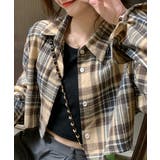 チェック柄ショート丈シャツ クロップド丈 ゆるシャツ | Riff | 詳細画像5 